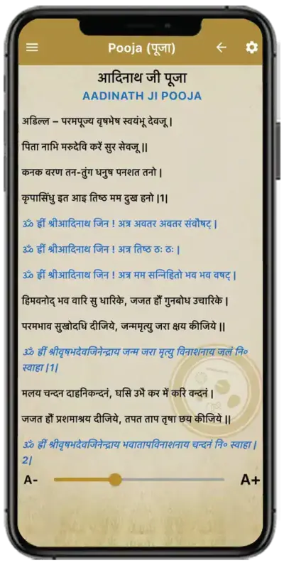Detail reader screen in Jain App