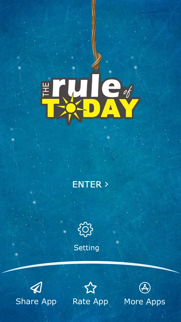 The Rule of Today app home screen